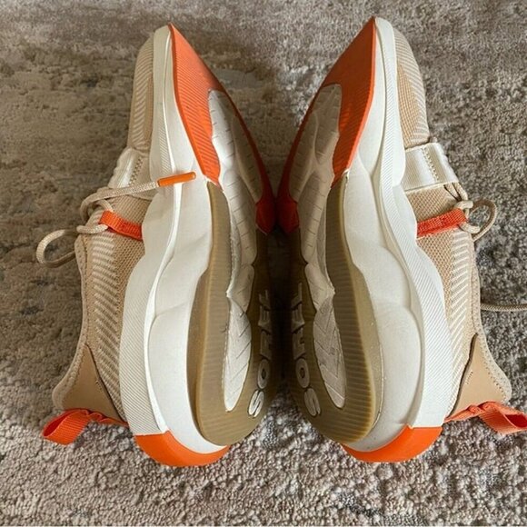 Sorel Explorer Defy Low Top Sneakers Tennis Shoes Ceramic Chalk Orange Cream - Picture 7 of 9